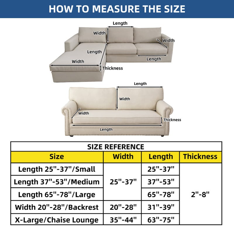 Eismodra Backrest Covers for 3 Cushion Couch Sofa Magic Stretch Sofa Slipcover for Dogs Pet L Shape 2 Seat Replacement Furniture Protector Light Brown Width 20-28 inches(Only 1 Piece) - Image 5